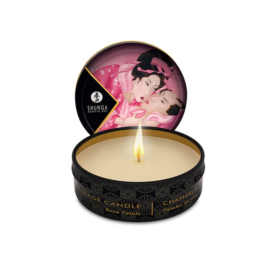 Shunga Rose Petals Mini Candela da Massaggio