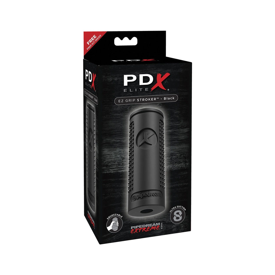 Pdx Elite Ez Grip Stroker Negro Masturbador con Succión 2