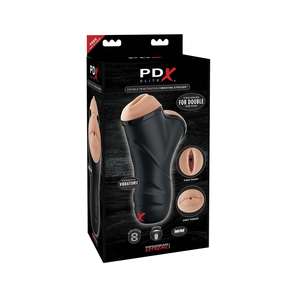 Pdx Elite Double Penetration Vibrating Stroker Masturbatore effetto Risucchio 2