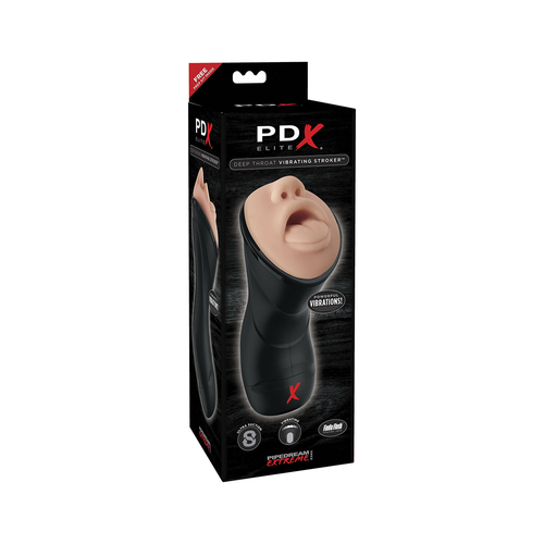 Pdx Elite Deep Throat Vibrating Stroker Masturbador con Succión 2
