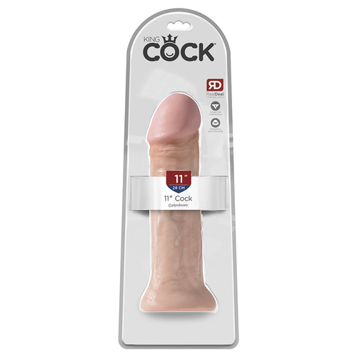 King Cock 11" - 28 cm White Realistic Dildo Box