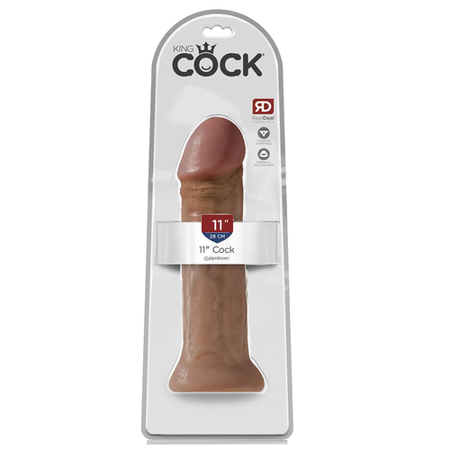King Cock 11" - 28 cm Gebräunte Haut Realistischer Dildo Schachtel