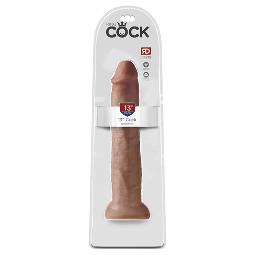 King Cock 13" - 33 cm Piel Bronceada Consolador Realístico Caja