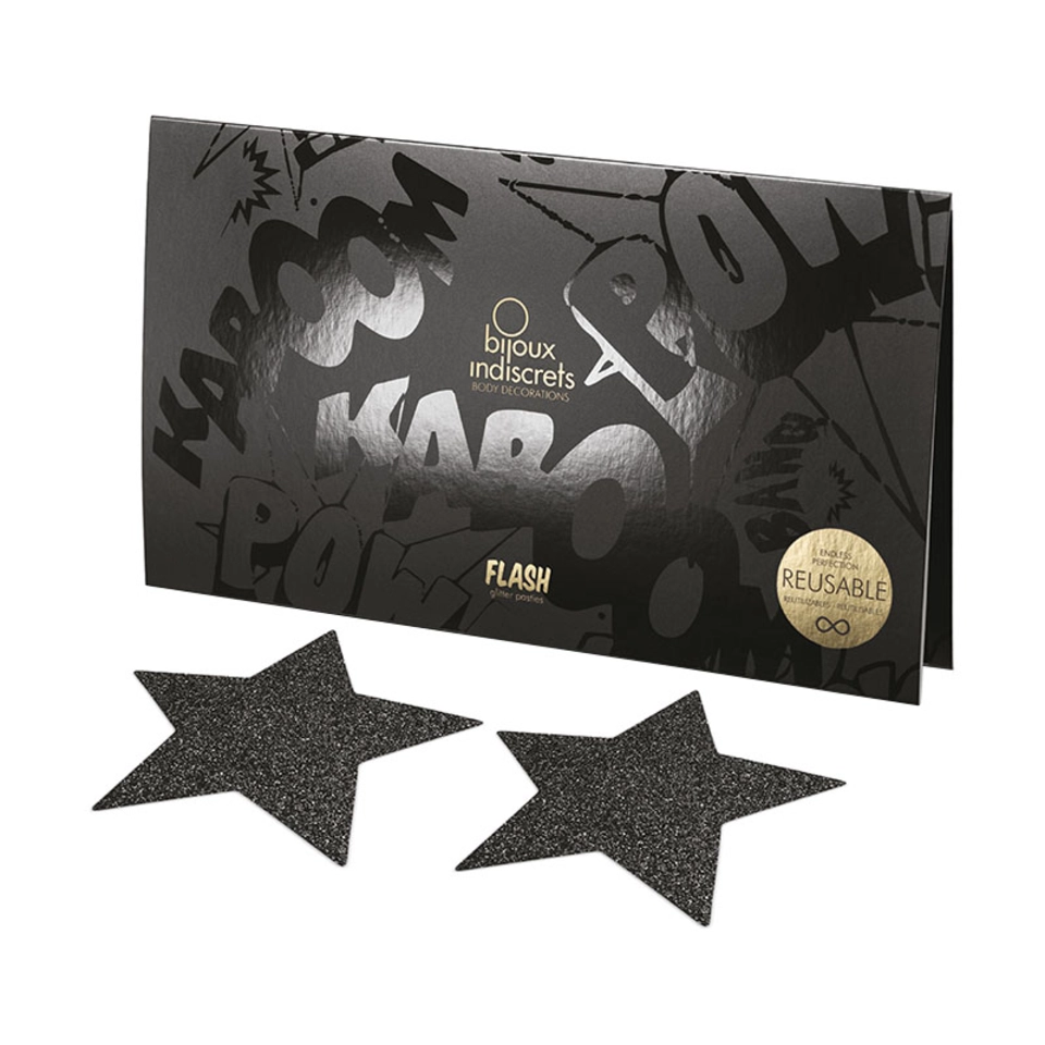 Bijoux Indiscrets Flash Star Nipple Pasties Black